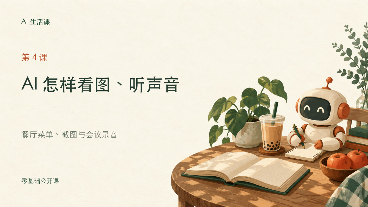第4课 AI 怎样看图、听声音课程封面